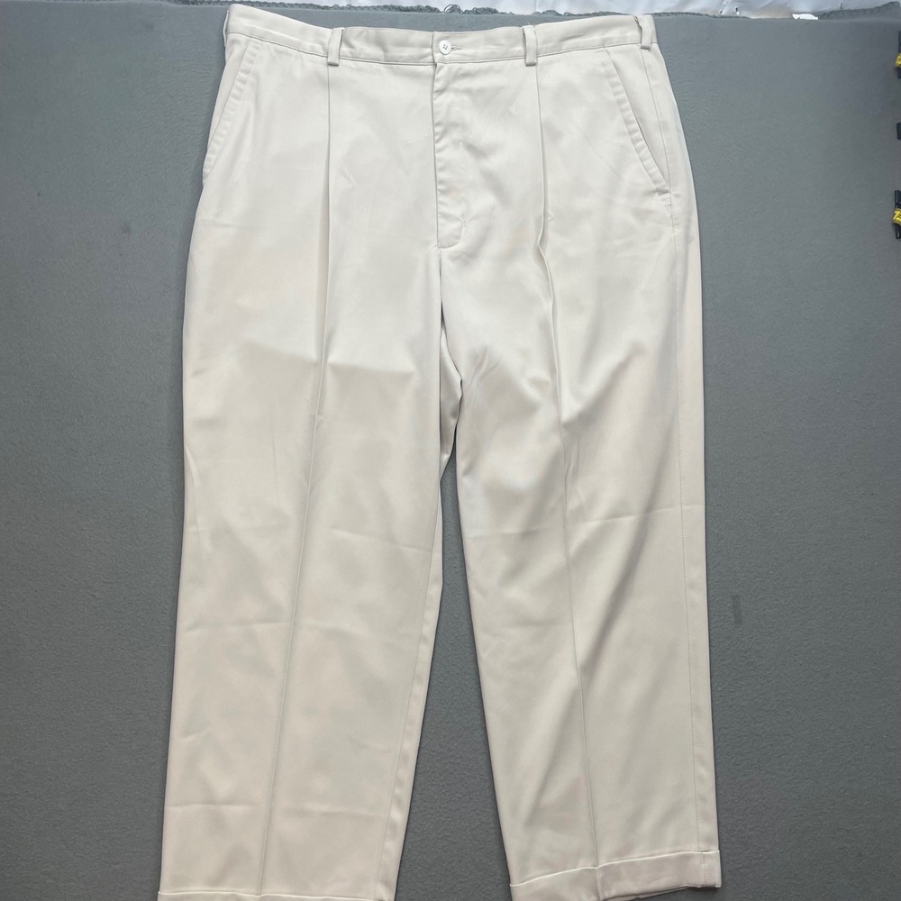 Nike Golf Dri-FIT Mens Pleated Cuffed Trousers 42x26 Preppy Golfcore Old Money